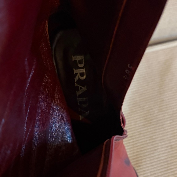 Vintage Prada Red Leather Ankle Boots | Made in Italy | 38.5 - Picture 4 of 12